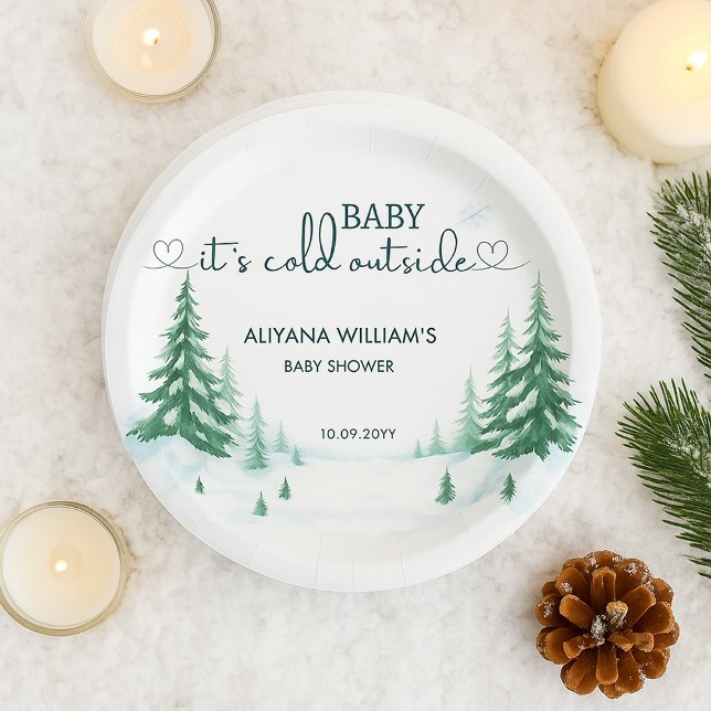 Baby's Cold Outdoor Winter Baby Dusche Party Pappteller (Von Creator hochgeladen)