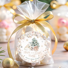 Baby's Cold Outdoor Winter Bear Baby Dusche Runder Aufkleber