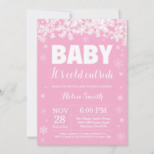 Baby's Cold Outdoor Winter Girl Babydusche Einladung