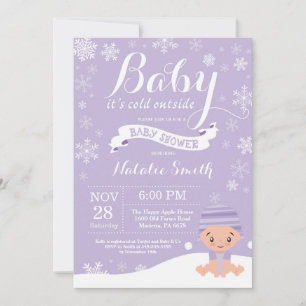 Baby's Cold Outdoor Winter Girl Babydusche Einladung