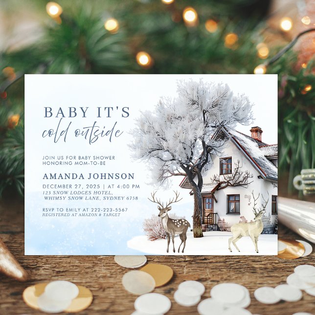 Baby's Cold Outdoor Winter Wunderland Baby Showe Einladung (Von Creator hochgeladen)