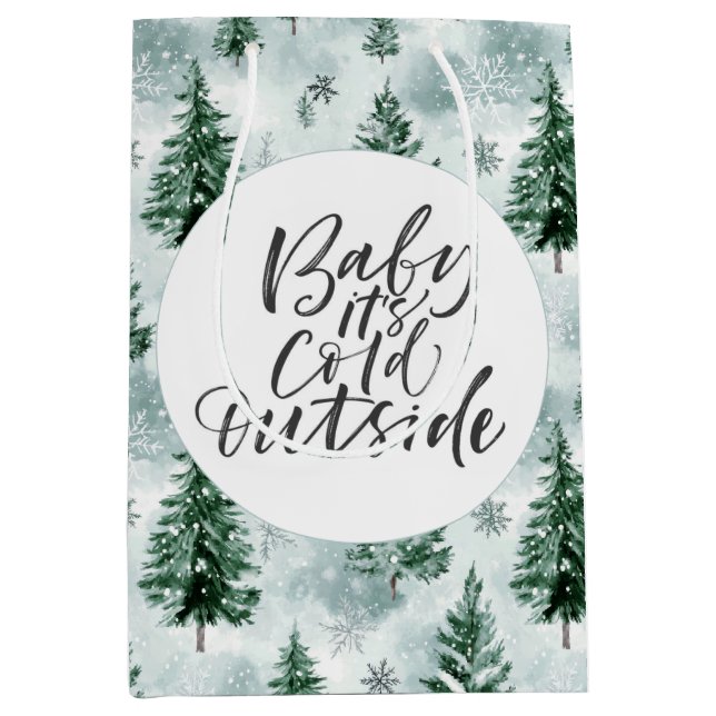 Baby's Cold Outside Baby Dusche Geschenktasche Mittlere Geschenktüte (Vorderseite)
