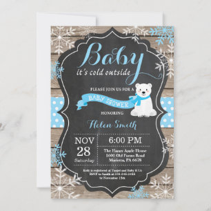 Baby's Cold Outside Polar Bear Boy Baby Dusche Einladung