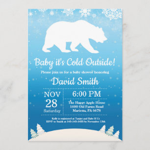 Baby's Cold Outside Polar Bear Boy Baby Dusche Einladung