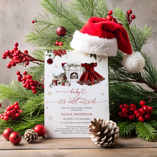 Baby's Cold Outside Weihnachtsdusche Einladung (Von Creator hochgeladen)