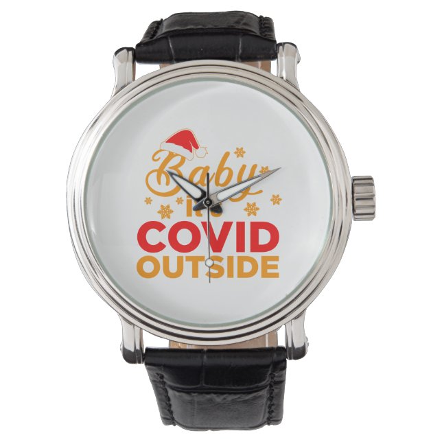 Baby's Covid außerhalb von Weihnachten Funny Gesch Armbanduhr (Vorderseite)