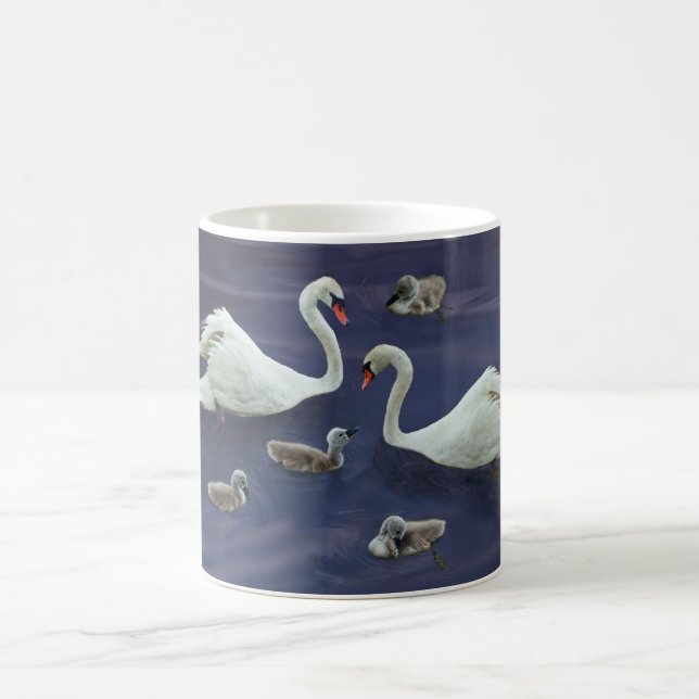 Babys der Schwanfamilie 4 Kaffeetasse (Mittel)