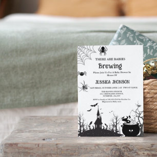 Babys, die Zwillingshinderdusche aus schwarzem Bab Einladung