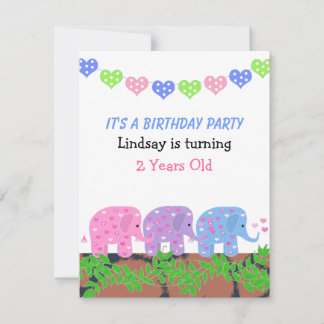 Babys Elephants Einladung zum Geburtstag