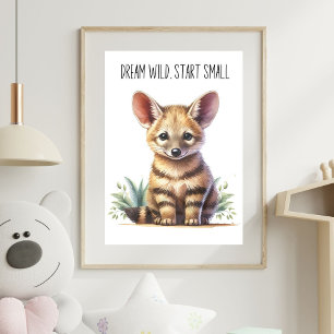 Babys Erdwolf-Nursery-Wandkunst – Safari-Tier Pri Poster