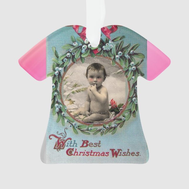 BABYS ERSTE CHRISTMAS FOTOVORLAGE KERAMIK ORNA ORNAMENT (Vorderseite)