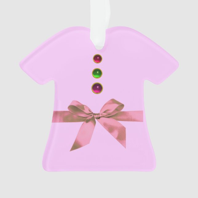 BABY'S ERSTE CHRISTMAS Pink Amethyst, Ruby Keramik Ornament (Vorderseite)