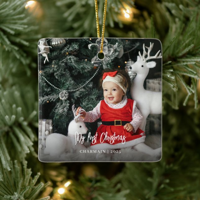 Babys Erste Weihnachten Keramikornament (Baum)