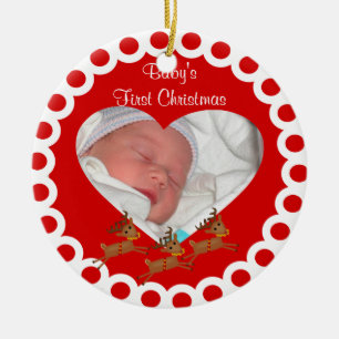 Babys erste Weihnachtsandenken-Verzierung Keramik Ornament