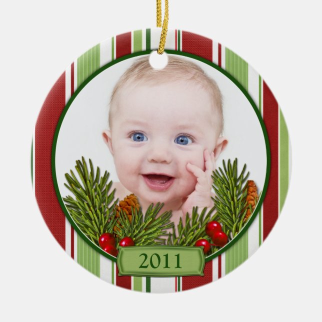 Babys erste Weihnachtscreme Keramikornament (Vorne)
