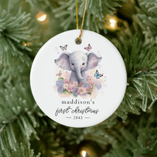 Babys erste Weihnachtselementarkalligrafie Keramik Ornament