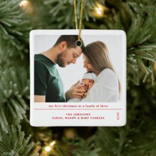 Babys erste Weihnachtsfamilie Ankündigung zur Gebu Keramikornament