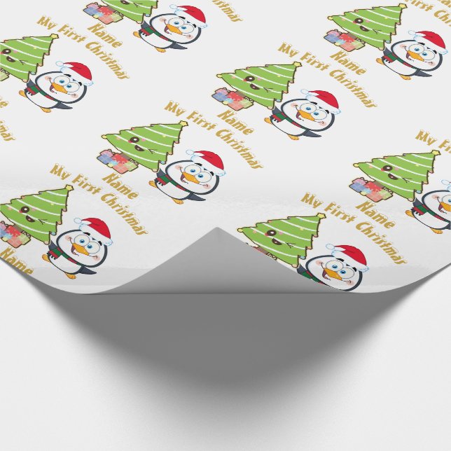 Babys Erste Weihnachtsfeier GIFTWRAP Personalisier Geschenkpapier (Ecke)