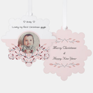 Babys erste Weihnachtsfeier Rosa Ornament