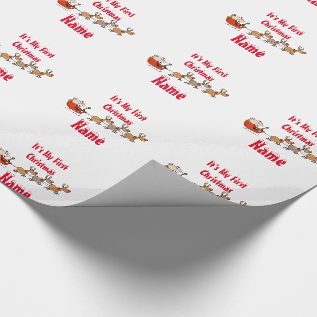 Babys Erste Weihnachtsgeschenke Personalisiert Geschenkpapier (Ecke)