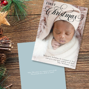Babys erste Weihnachtskarte für das Foto Feiertagskarte