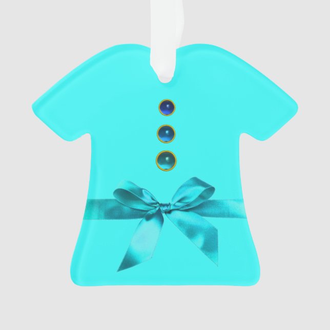 BABYS ERSTER CHRISTMAS Blue Ribbon Baby Boy Ornament (Vorderseite)