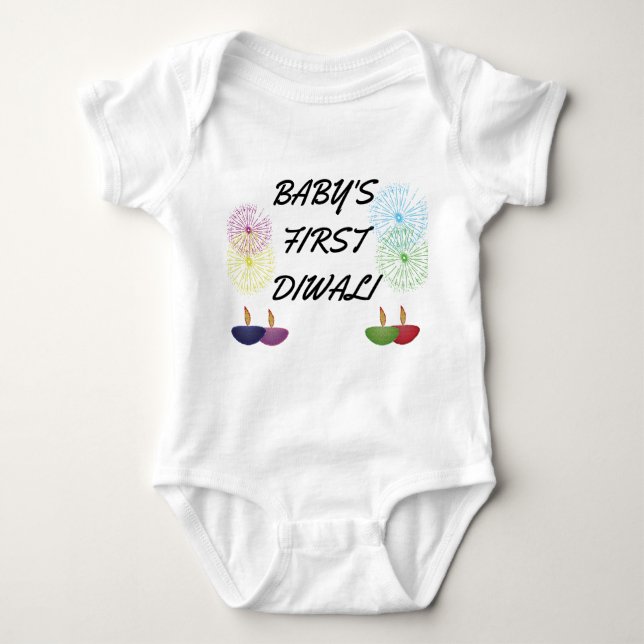 BABYS ERSTER DIWALI BABY BODYSUIT BABY STRAMPLER (Vorderseite)