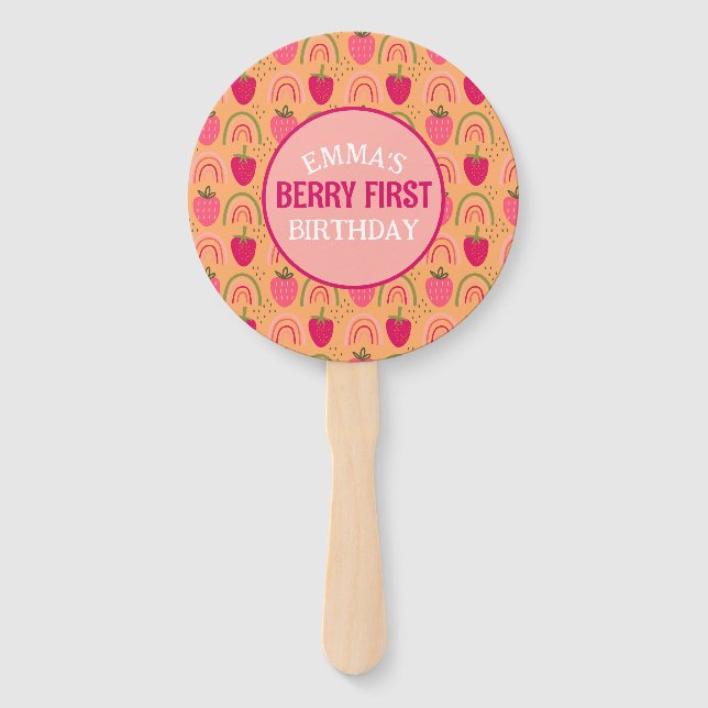 Babys erster Geburtstag, Berry First Birthday Fan Fächer (Vorderseite)