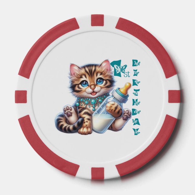 Babys erster Geburtstag. Pokerchips (Vorderseite)