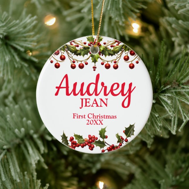 Baby's erster Weihnachtsbaumschmuck Keramik Ornament (Baum)