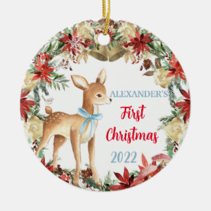 Babys Erster Weihnachtsschmuck Junge Hirsch