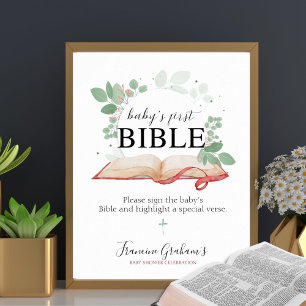 Baby's erstes Bible Baby Duschzeichen Poster