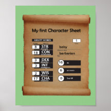 Babys erstes Character Sheet Poster - Custom