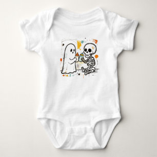 Baby's erstes Halloween-Geist-Skelett  Baby Strampler