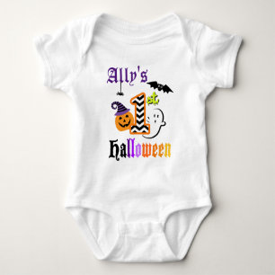 Babys erstes Halloween-Shirt w Zickzack Baby Strampler