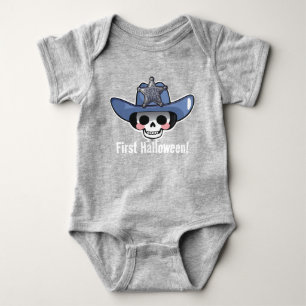 Baby's erstes Halloween, Skelett-Cowboy-Body Baby Strampler