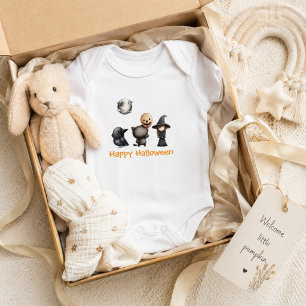 Baby's erstes Halloween Süßer spooky Kürbis Krähe Baby Strampler
