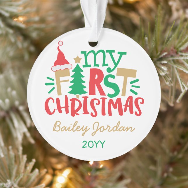 Babys erstes Niedliches Red Green Festival für Wei Ornament (Baum)
