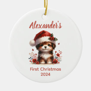 Baby's erstes niedliches Weihnachtsbaby Animal Keramik Ornament