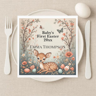 Baby's erstes Ostern Waldtiere Reh Frühling Serviette