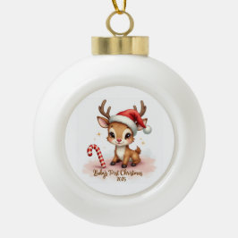 Baby's erstes Weihnachten 2025 – Keramik-Ornament Keramik Kugel-Ornament