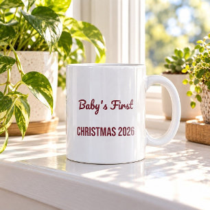 Baby's erstes Weihnachten 2026 lustiger Becher Kaffeetasse