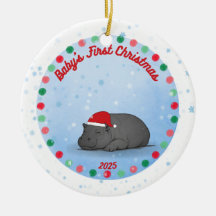 -Baby's erstes Weihnachten -Baby-Nilpferd-Ornament