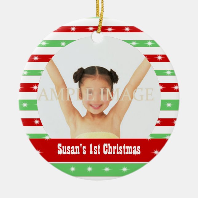 Babys erstes Weihnachten Keramikornament (Vorne)