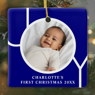 Baby's erstes Weihnachten modernes individuelles F Keramikornament