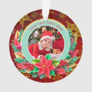 Baby's erstes Weihnachten personalisierter Name Fo Ornament