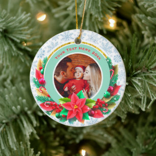 Baby's erstes Weihnachten personalisiertes Namensf Keramik Ornament