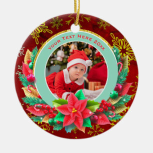 Baby's erstes Weihnachten personalisiertes Namensf Keramik Ornament