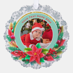 Baby's erstes Weihnachten personalisiertes Namensf Ornament Karte