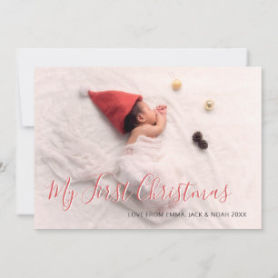Babys erstes Weihnachten Roter Schriftzug Familien